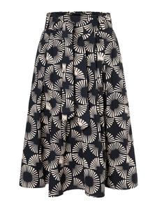 More & More Хлопковая юбка с принтом черно-бежевого цвета