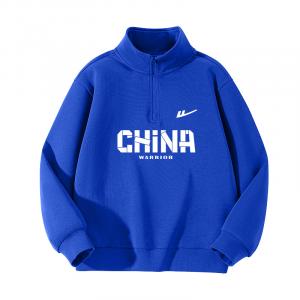 Детский свитшот с полуводолазкой Moderate WARRIOR, [spring fall]royal синий/h белый logo k+h белый shape