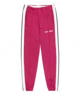 Спортивные брюки из хлопковой смеси с логотипом Palm Angels Kids, Fuchsia White
