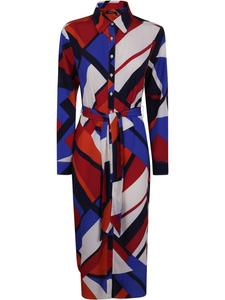 Lauren Ralph Lauren платье-рубашка с абстрактным принтом, синий