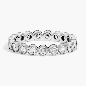 Кольцо «Вечность» с бриллиантами в оправе из 14-каратного белого золота (1 карат, двойной). Blue Nile