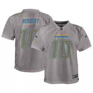 Молодежный джерси Nike Justin Herbert Grey Los Angeles Chargers Атмосфера игры Nike