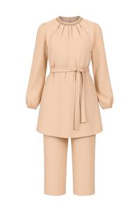Брючный костюм MODAMIHRAM, бежевый