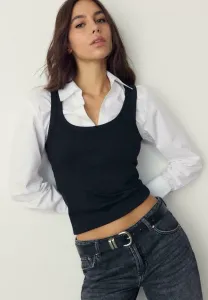 Базовый пояс с кованой пряжкой Stradivarius, Black