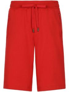 Dolce & Gabbana спортивные шорты из джерси с логотипом-аппликацией, красный