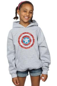 Толстовка с пиксельным щитом «Капитан Америка» Marvel, серый