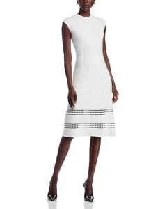 Платье миди с короткими рукавами-кап Misook, белый