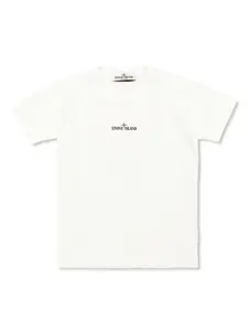 Футболка с принтом Compass Stone Island Junior, белый