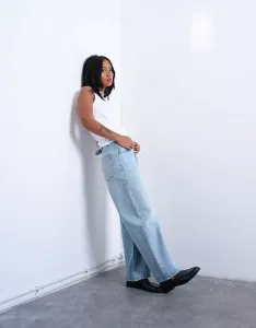 Белые свободные джинсы с низкой посадкой Topshop Petite Cinch