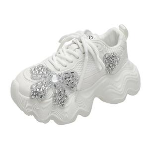Alxnan Женские белые кроссовки Low Top Chunky, цвет White