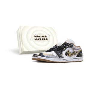 Jordan Кроссовки Air 1 Lucifer Box Included Abrasion Resistant низкие винтажные баскетбольные мужские Black Gold