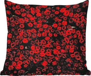 Подушка для улицы - Цветы - Розы - Красная - 60x60 см - Устойчива к погодным условиям - Подушка для отдыха - Декоративная - Подушка для сна MuchoWow