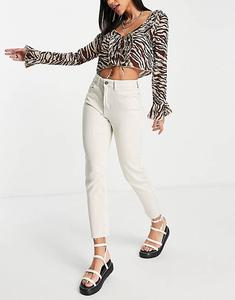 Светло-бежевые прямые джинсы с завышенной талией Only Emily