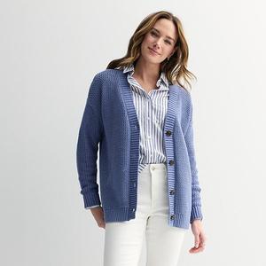 Кардиган с ажурной вязкой Petite Sonoma Goods For Life, Harper Blue
