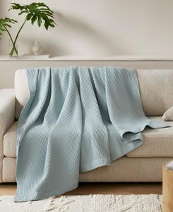 Хлопковое одеяло с вафельным плетением, размер Twin Madison Park, цвет aqua