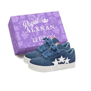 Alxnan Женские низкие скейтерские кеды морской волны, цвет Sea Blue Box