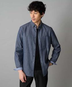 Рубашка в елочку, двусторонняя, не требующая особого ухода и устойчивая к образованию катышков (можно стирать в машине) Avv, цвет Navy