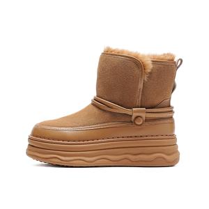 Короткие зимние ботинки женские верблюжьего цвета EBLAN, Camel (Fleece-Lined)