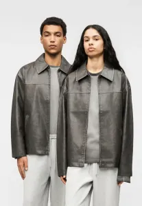 Куртка унисекс свободного кроя из искусственной кожи Yourturn, Light Grey