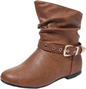 AtXiteli Женские черные ботильоны - боковая пряжка, заостренный носок, удобный каблук, стойкая к скольжению и прочная кожа