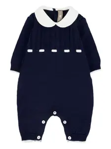 Шерстяной комбинезон с воротником Питер Пэн Little Bear, синий