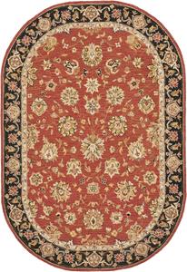 Ковер SAFAVIEH, 138 x 199 см, Chelsea Collection, овальный, Rose & Black, ручной работы в стиле French Country из шерсти, идеален для помещений с высокой проходимостью в гостиной, спальне (HK505C)