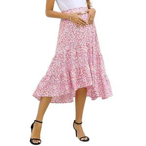 Женское платье-юбка макси для беременных с цветочным принтом Seoria, Pink