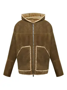 Дубленка из овчины с капюшоном DSQUARED2, коричневый