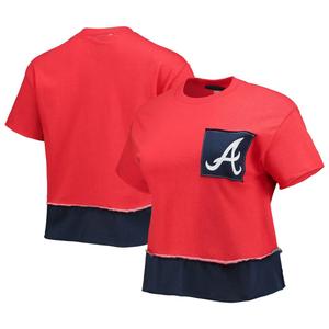 Красная укороченная футболка женской Refried Apparel Atlanta Braves