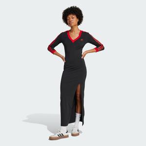 Платье Adidas Adicolor Classics 3-Stripes Maxi Dress, цвет Black/Better Scarlet