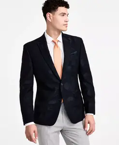 Мужской вечерний жакет Slim-Fit с жаккардовым цветочным узором Bar III, синий