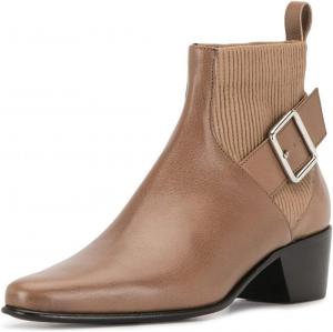 Женские ретро-ботильоны YDN Chelsea на низком грубом каблуке, с закрытым носком, эластичные короткие ботинки из кожи с регулируемой пряжкой, осенне-зимняя обувь для женщин, размеры US 4-15, Brown