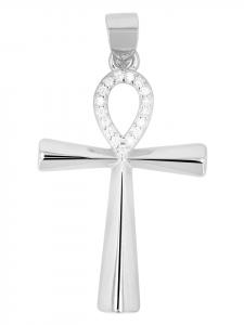 Adeliás Женский кулон - брелок из серебра 925 пробы с кубическим цирконием в серебряной оправе