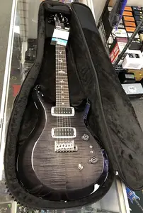 PRS S2 Custom 24-08 с верхом из клена Flame, гриф из розового дерева, выцветший серо-черный Берст с чехлом для гитары