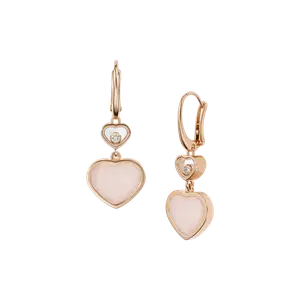 Серьги Chopard Happy Hearts - Серьги, розовое золото, бриллианты, розовый опал