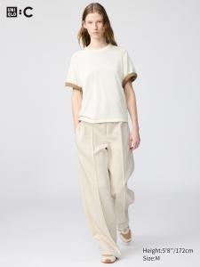 Прямые брюки из футера (удлиненные) Uniqlo, 30 natural