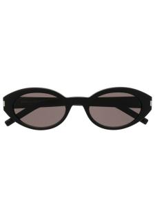 Saint Laurent Eyewear солнцезащитные очки в овальной оправе, черный