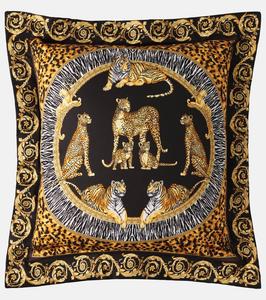 Подушка из сатина с логотипом Versace Home, Dark Anthracite+Dark Noisette