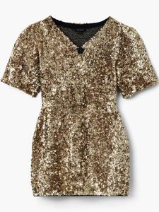 Marc Jacobs платье мини с пайетками, золотой