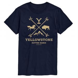 Мужская футболка с графическим логотипом Yellowstone Branding Iron Badge, темно-синий