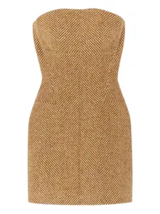 Платье-бюстье с узором «елочка» Ermanno Scervino, нейтральный