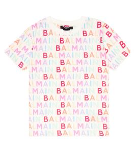 Хлопковая футболка с логотипом Balmain, белый