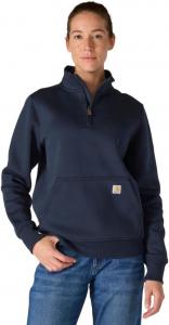 Carhartt Women's Relaxed Fit Midweight Quarter-Zip Mock-Neck Sweatshirt, Navy