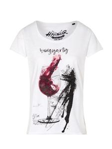 Футболка WINE CIGAR белого цвета Hangowear