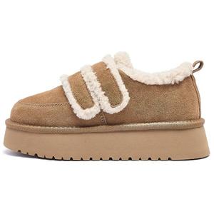 Женские зимние ботинки AGSDON замшевые на платформе, каштановый