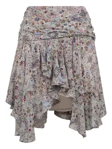 Асимметричная юбка с оборками ISABEL MARANT, нейтральный