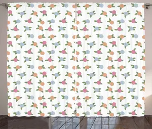 Штора ABAKUHAUS Rose Rustic, спираль из цветущей розовой глины, универсальная ленточная штора для гостиной с петлями и крючками, 280 x 225 см, разноцветная Abakuhaus