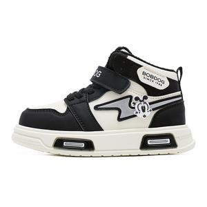 Терморегулирующая поддержка устойчивые к истиранию низкие детские повседневные кроссовки BOBDOG, 55075 черный/бежевый (Fleece-Lined)