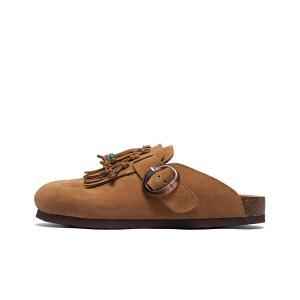 Женские противоскользящие тапочки с закрытым носком ST&SAT, коричневый