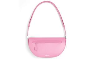 Burberry Гладкая кожаная сумка через плечо полумесяц портативная кроссбоди женская первоцвет розовый цветочный